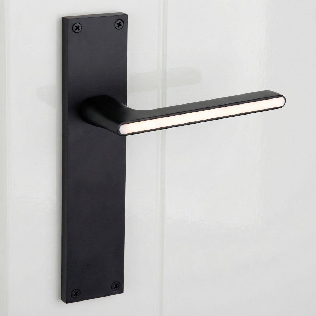 Béquille modèle « 810 » en zamak avec plaque rectangulaire finition noire pour portes