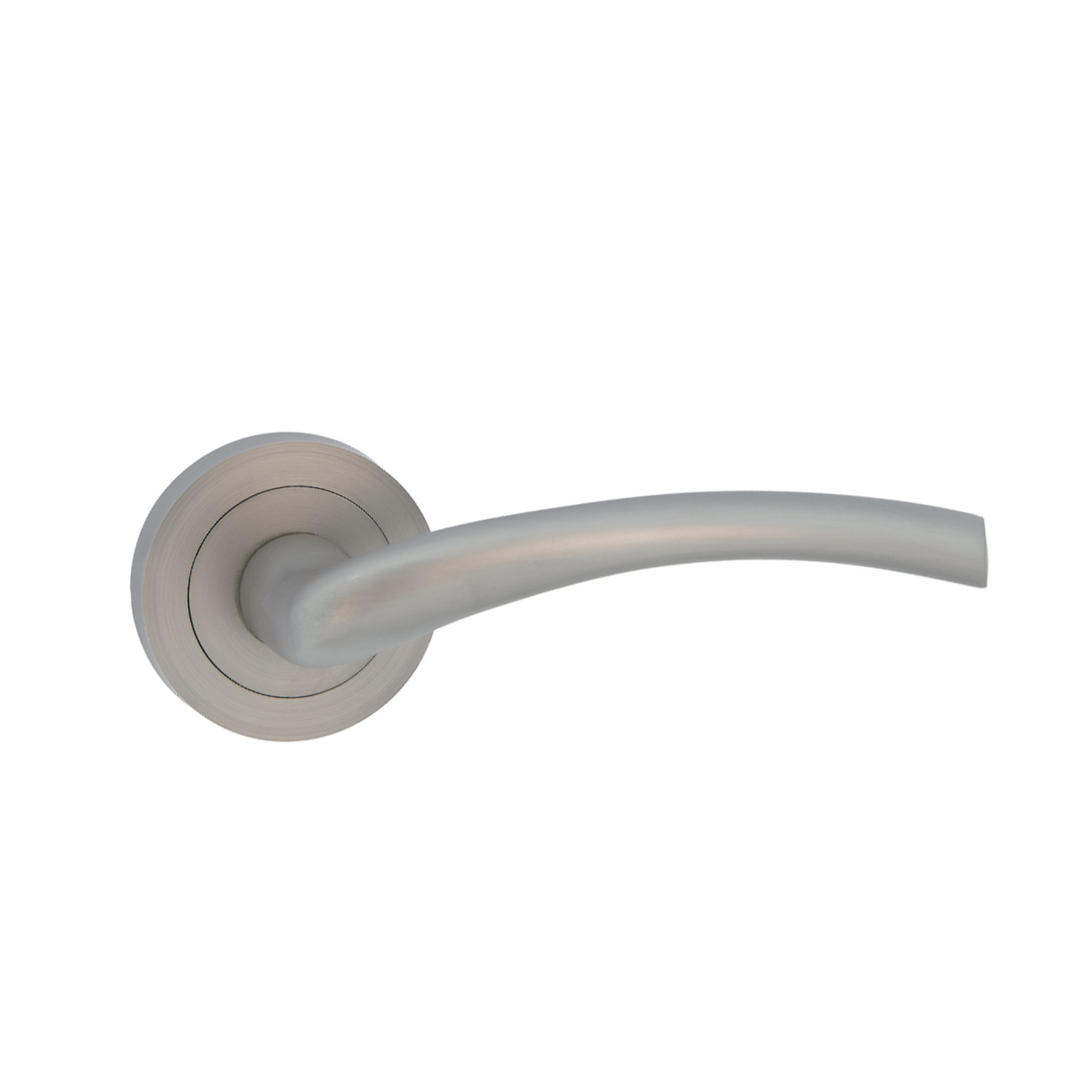 Poignée de porte Altur avec rosace ronde en nickel mat