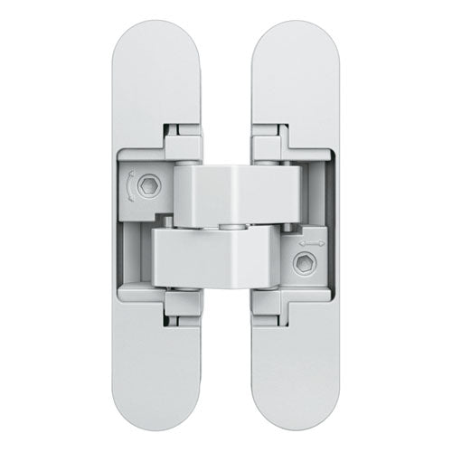 Charnière invisible réglable sur 3 axes pour portes, finition blanche