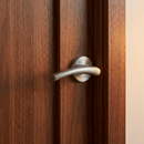 Poignée de porte Altur avec rosace ronde en nickel mat