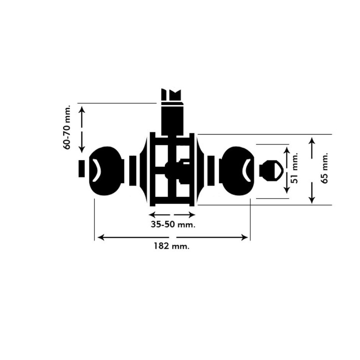 Bouton de porte rond rotatif avec clé d'entrée en acier inoxydable modèle 608