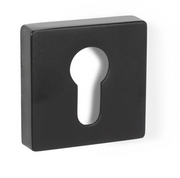 Entrée de clé à encastrer avec rosace carrée en acier inoxydable noir de 52 mm pour portes