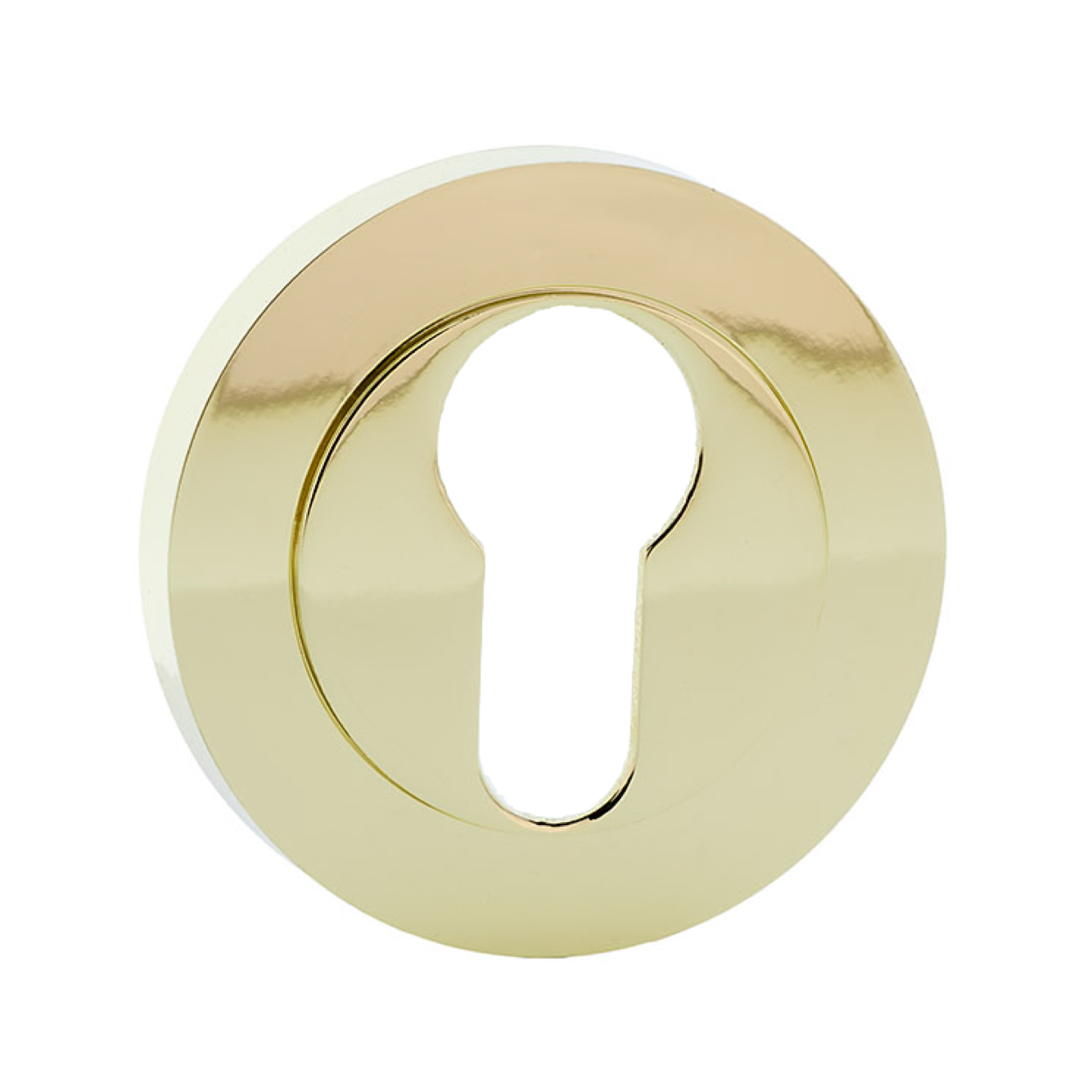Béquille ronde avec entrée de clé en forme de poire en finition dorée brillante pour portes