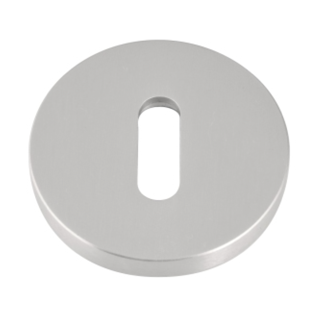 Bouche de serrure OVALE avec rosace ronde en acier INOXYDABLE