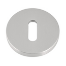 Bouche de serrure OVALE avec rosace ronde en acier INOXYDABLE