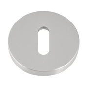 Entrée de clé ovale avec rosace ronde en acier inoxydable nickel satiné ø52 mm pour portes