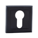Béquille de porte avec rosace carrée et finition noire