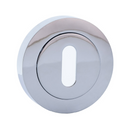 Béquille rosace ronde ovale en finition chrome brillant pour portes