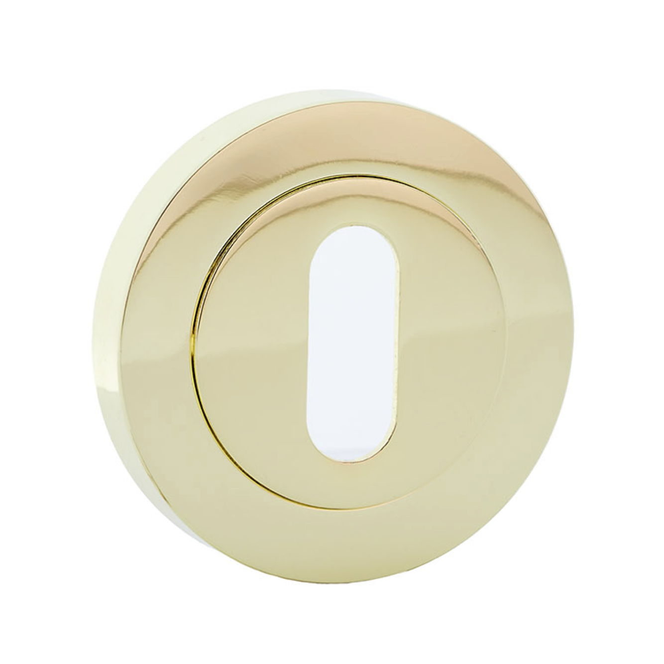Rosace de cylindre ronde ovale en finition laiton brillant pour portes