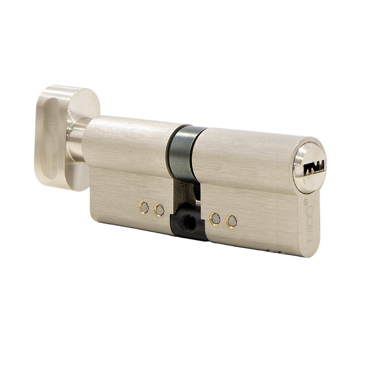 Cylindre de porte 35x35 nickelé haute sécurité avec bouton