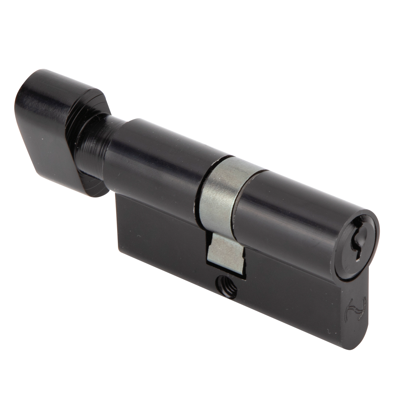 Cylindre noir avec bouton et clé dentée 30x30