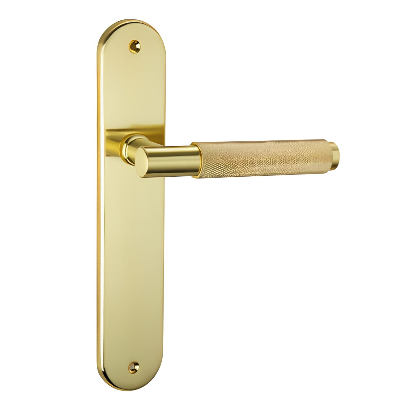 Béquille Plaque Ovale MRS-510 PS en Zamak Laitonné Satiné pour Portes Intérieures