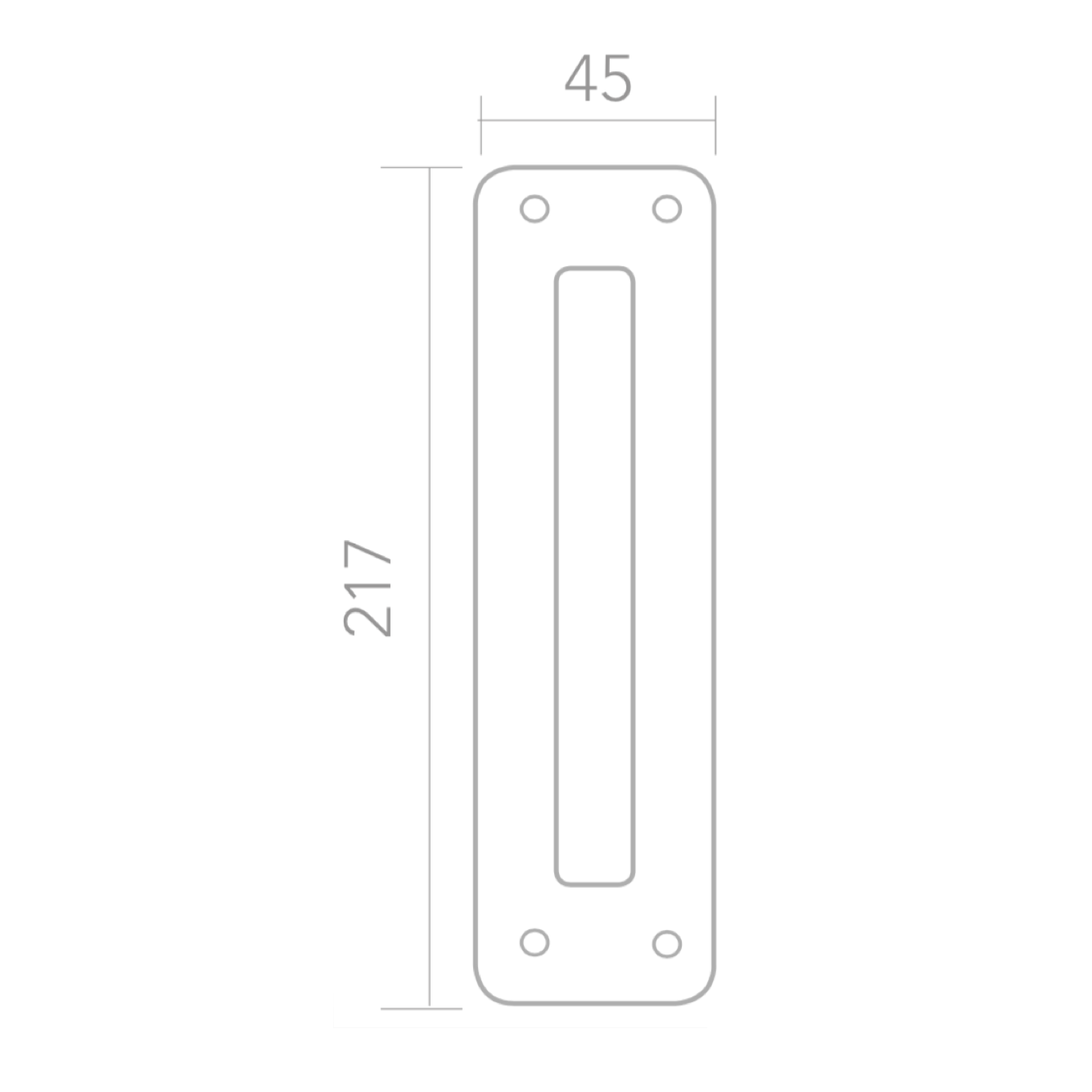 Béquille de porte sur plaque rectangulaire en acier inoxydable modèle 604
