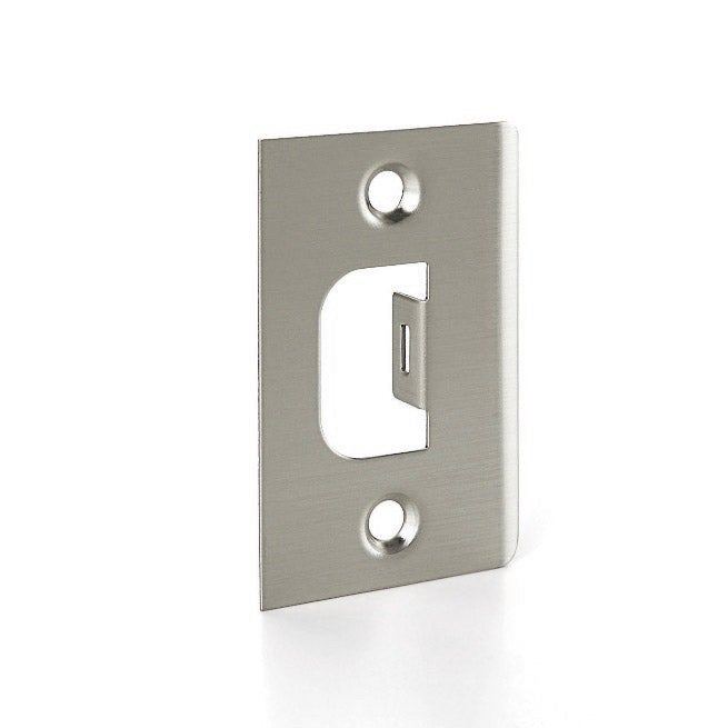 Bouton de porte tubulaire carré en finition nickel satiné, entraxe 45 mm