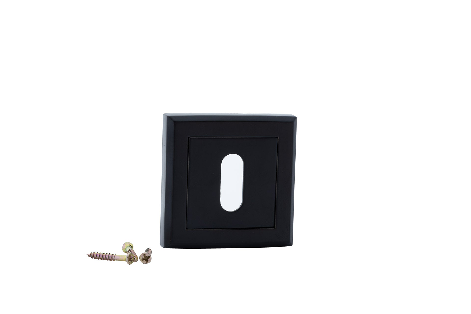 Béquille de porte avec rosace carrée et finition noire