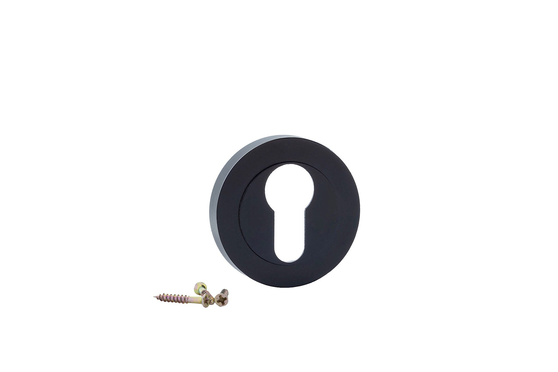 Bouche-clé ronde avec entrée de clé en forme de poire en finition noire pour portes