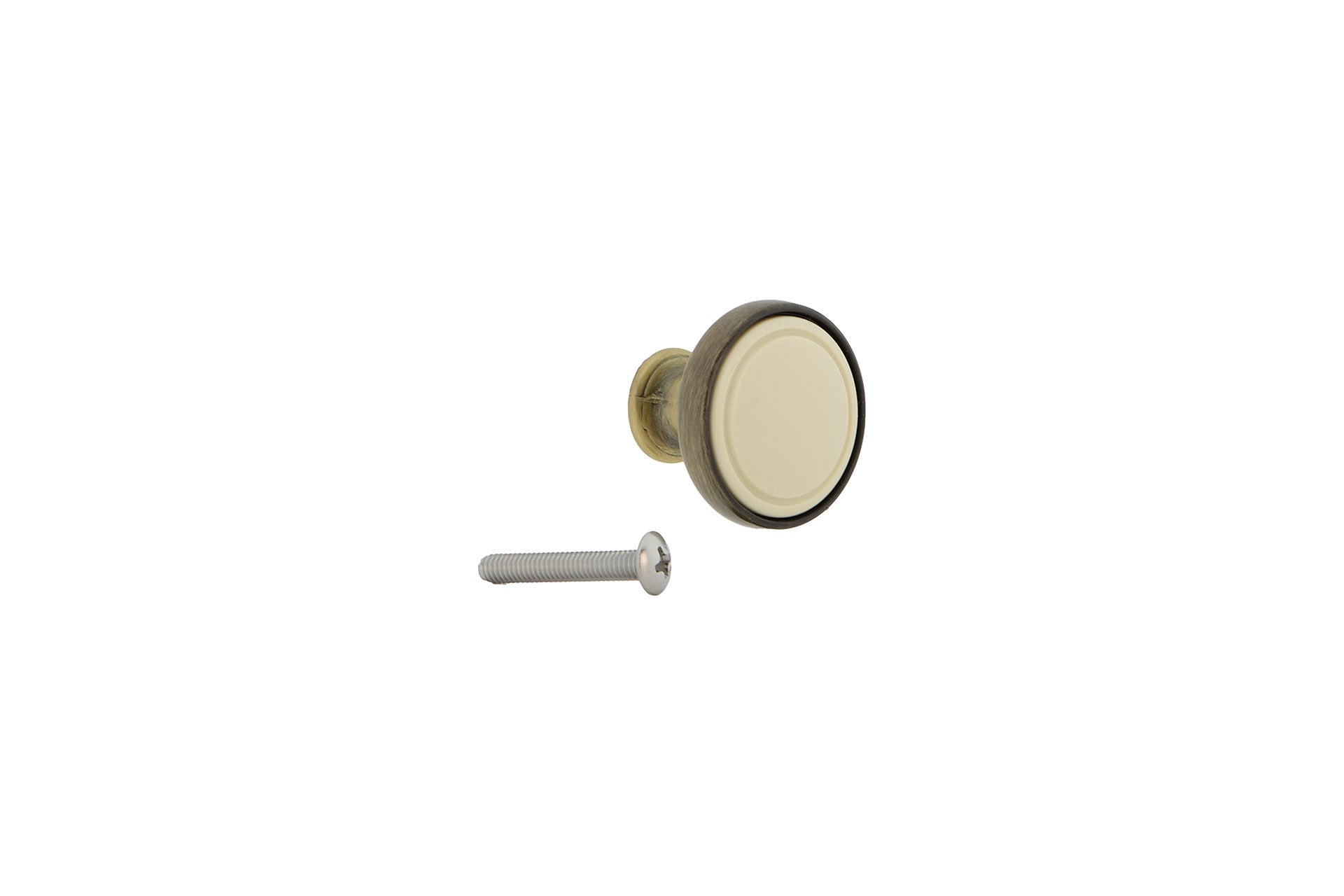 Bouton de meuble rond en forme de champignon, finition cuir et porcelaine