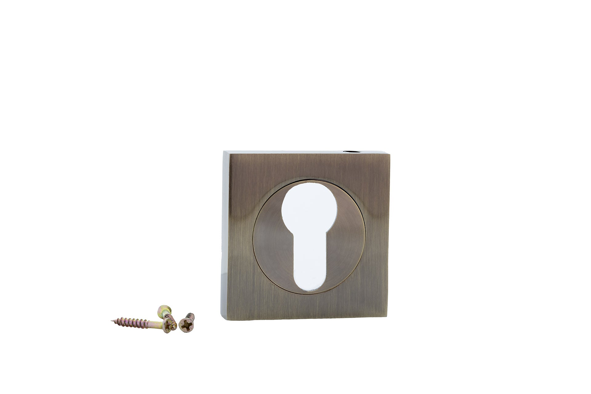 Béquille à rosace carrée finition cuir pour portes