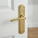 Poignée de porte modèle "6601" avec plaque ovale en zamak finition doré brillant