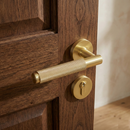 Bouton de porte à rosace ronde en Zamak doré Pepo