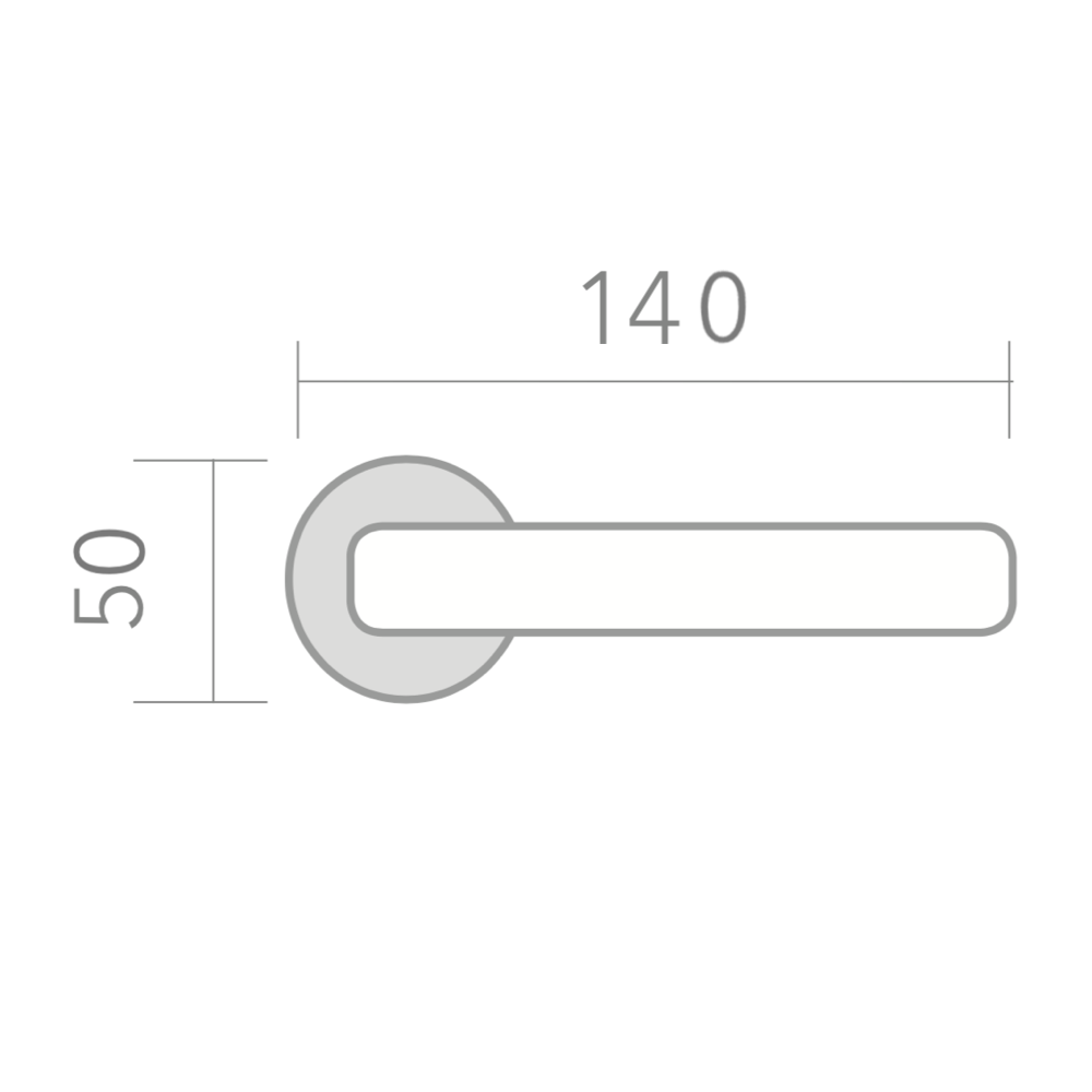 Medidas de manilla con roseta redonda para puertas modelo 8021