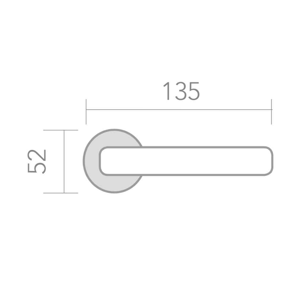 Poignée de porte ronde en aluminium « 530A » Manilla Rental, finition nickel satiné