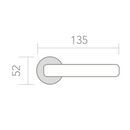 Poignée de porte ronde en aluminium « 530A » Manilla Rental, finition nickel satiné