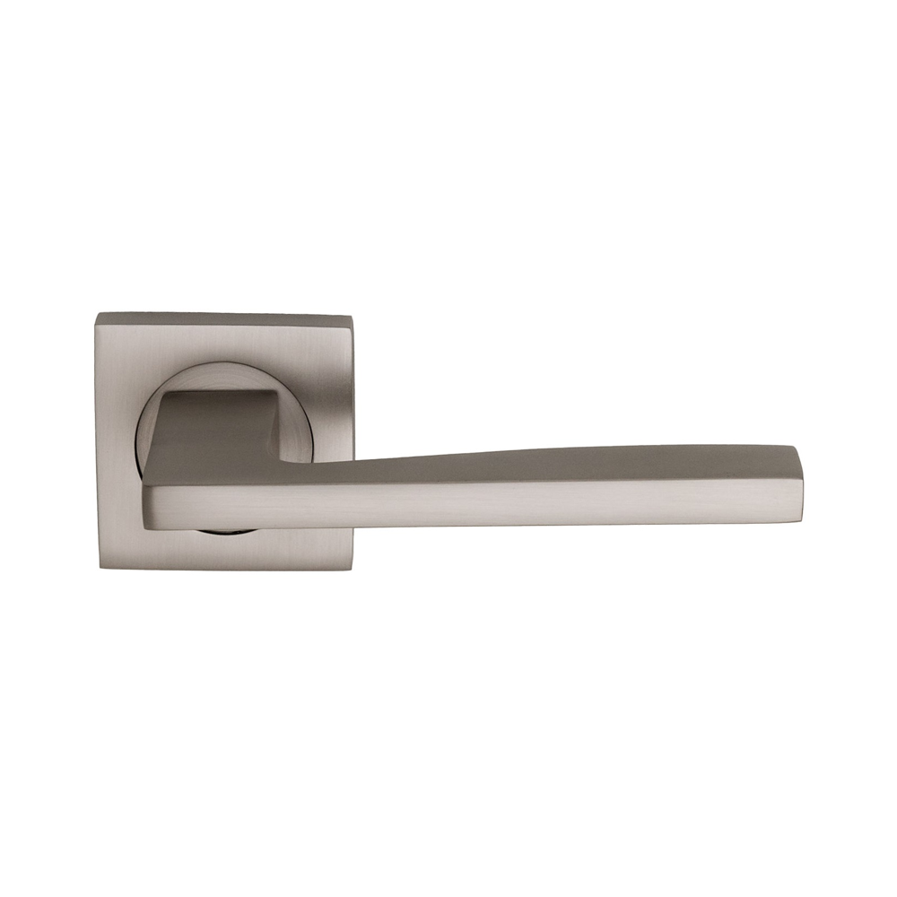 Poignée modèle "10-23" en aluminium avec rosace carrée en nickel mat