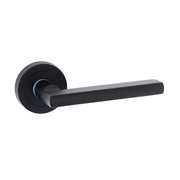 Poignée de porte modèle Rental 530 en aluminium avec rosace ronde finition noire