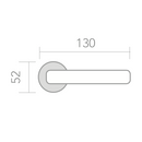 Medidas de manilla con roseta redonda de acero inoxidable para puertas modelo 530