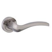 Béquille de porte avec rosace ronde en aluminium