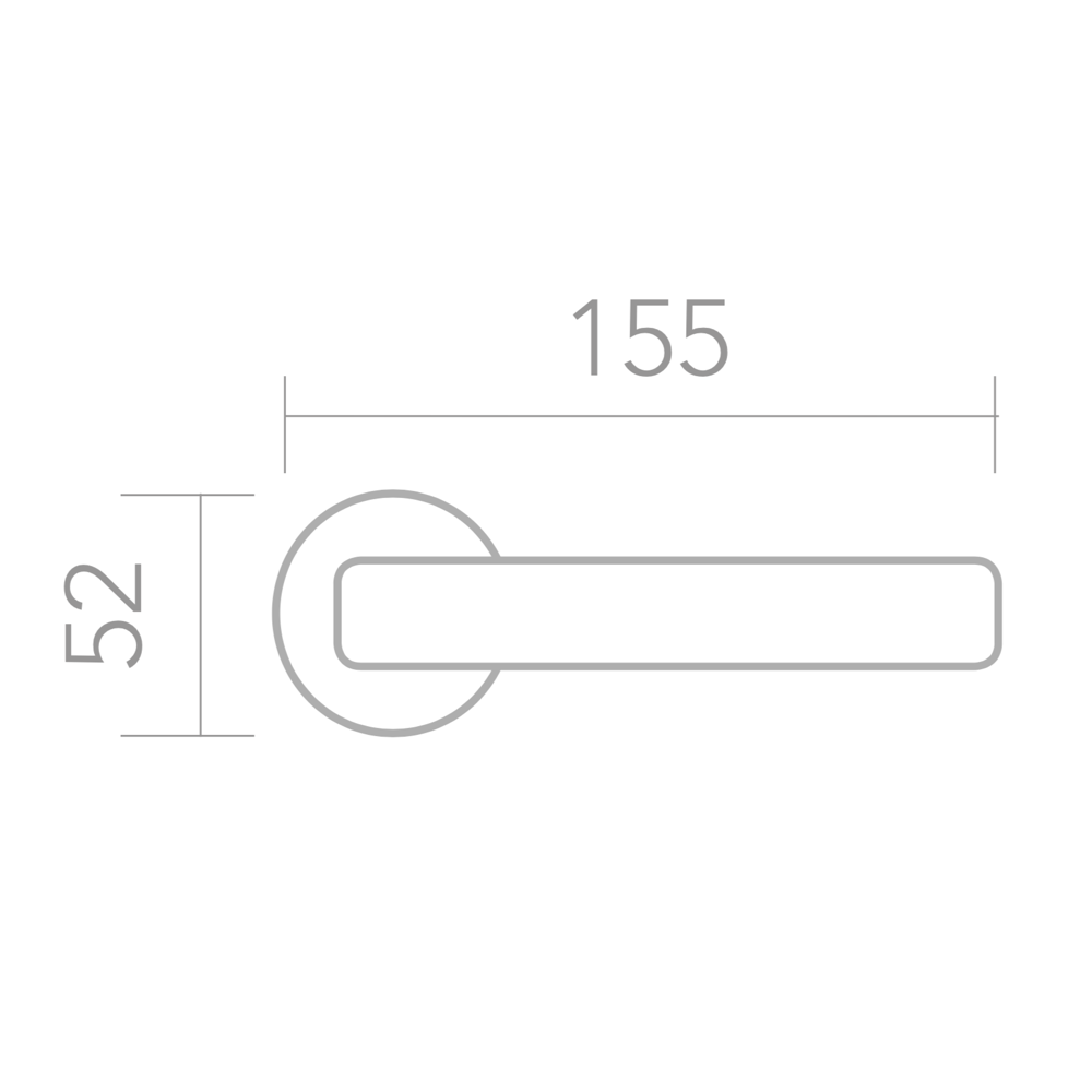 Poignée en zamak modèle 640 avec rosace ronde finition graphite pour portes