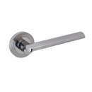 Poignée modèle « 240A » avec rosace ronde finition nickel combinée pour portes