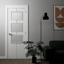 Porte HEAV à 3 vitrages, en bloc de 2030x905x35, à âme pleine, finition blanche