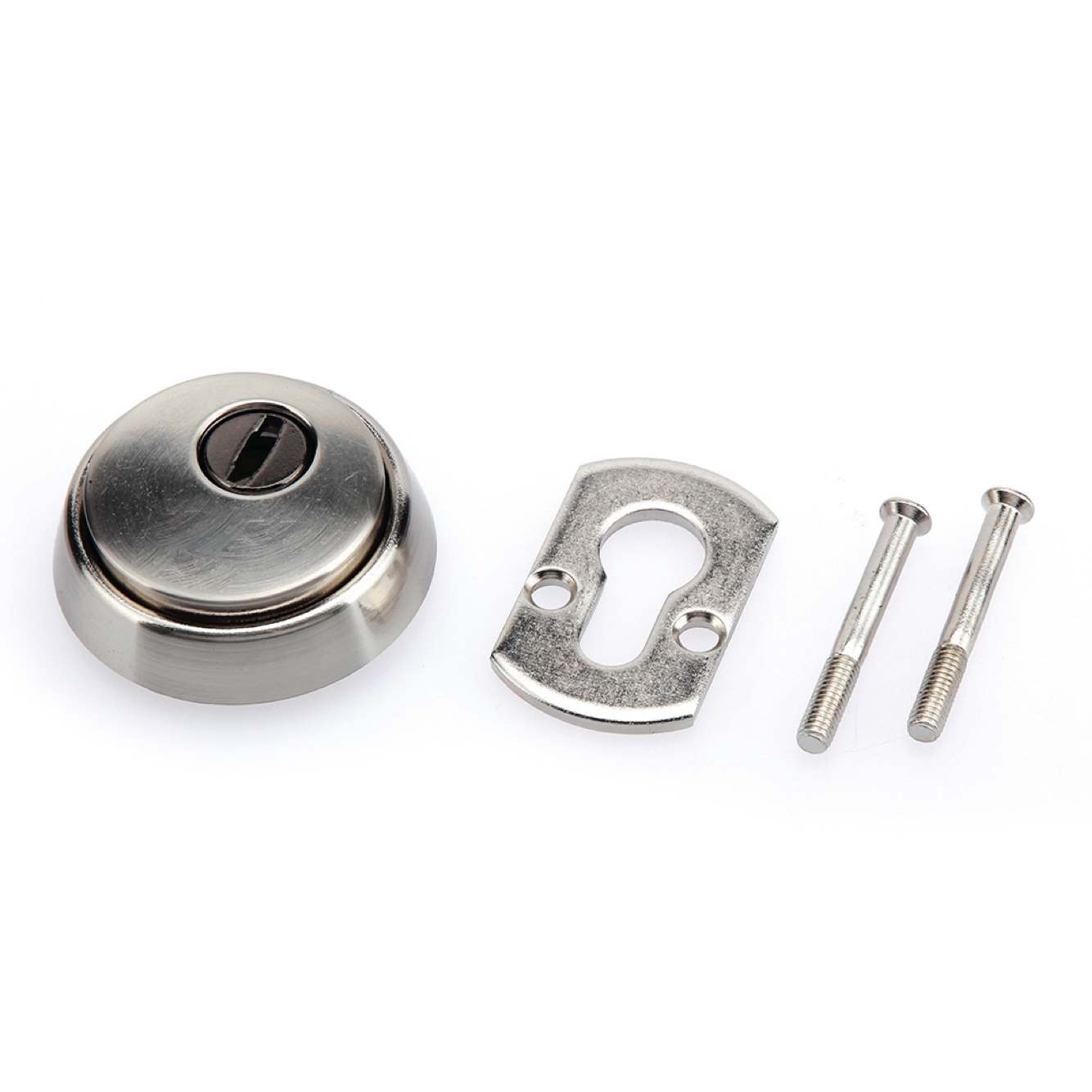 Bouclier de sécurité nickelé pour porte d'entrée