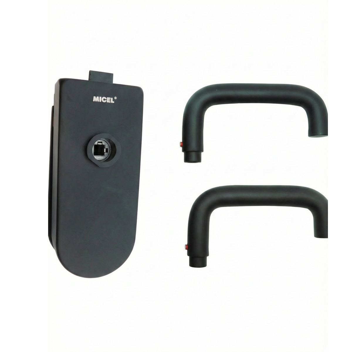 Poignée de porte noire en aluminium avec béquilles pour portes en verre