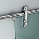 Ferrure en acier inoxydable pour porte coulissante extérieure en verre