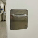Poignée modèle "603" avec plaque carrée de 170 mm en acier inoxydable pour portes