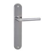 Poignée classique modèle « 530 » en aluminium avec plaque ovale en finition nickel satiné pour portes