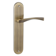 Poignée de porte modèle "130" en zamak avec plaque ovale et finition cuir