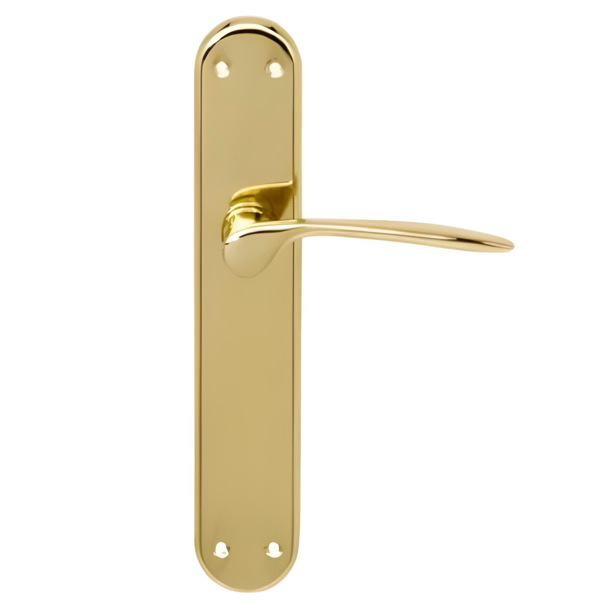 Poignée de porte à plaque ovale en laiton finition dorée modèle Pep
