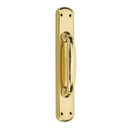 Poignée de porte avec plaque ovale et poignée large en finition poli brillant modèle 6504 pour portes
