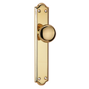 Béquille avec bouton et plaque courbée en finition doré brillant modèle 1108 pour portes