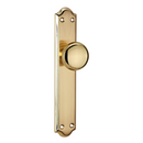 Béquille de porte avec bouton et plaque courbée finition doré satiné modèle 1108