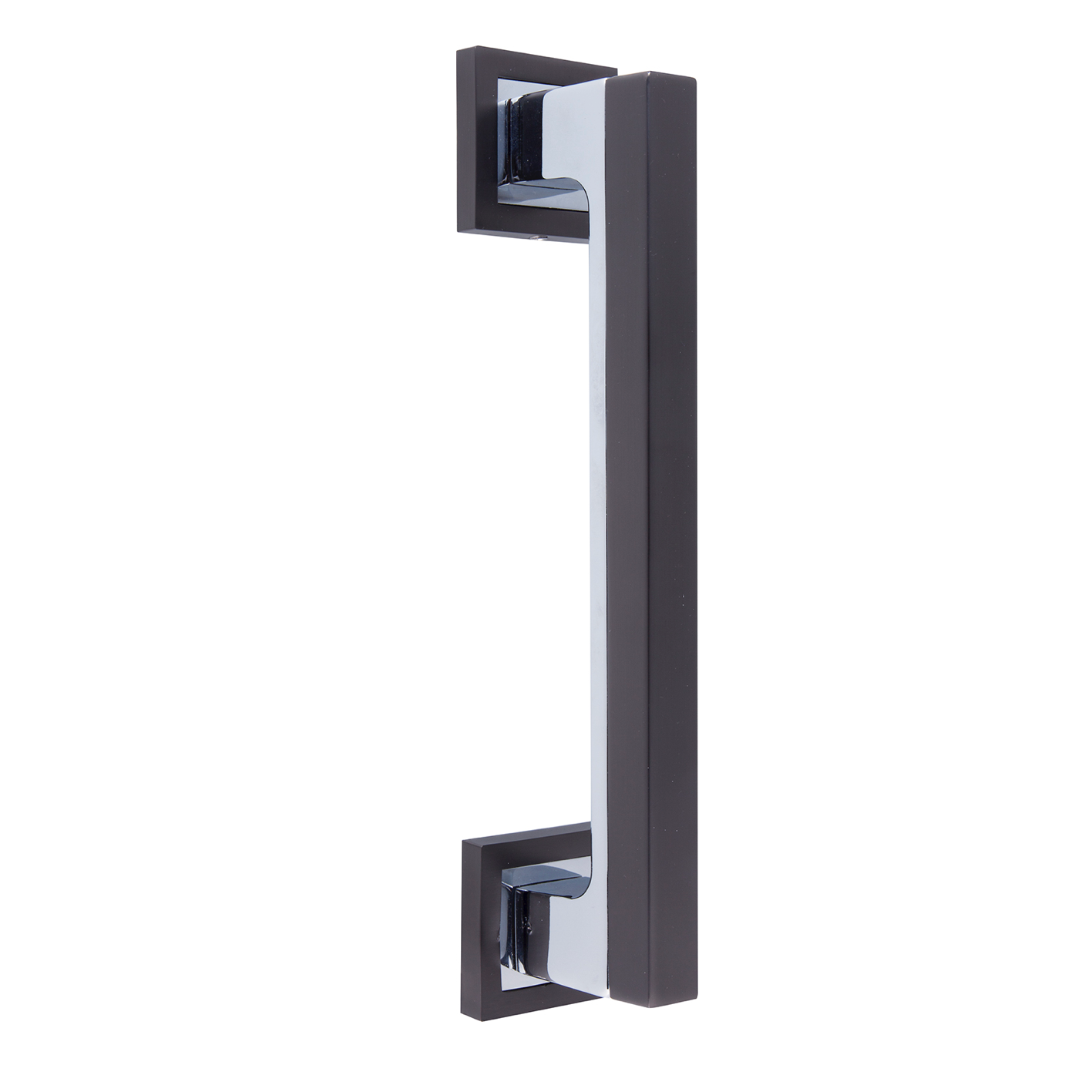 Béquille de porte en zamak finition graphite avec rosace carrée, modèle 844
