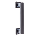 Béquille de porte en zamak finition graphite avec rosace carrée, modèle 844