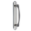 Poignée de tirage vague avec plaque ovale en zamak finition nickel satiné modèle 554