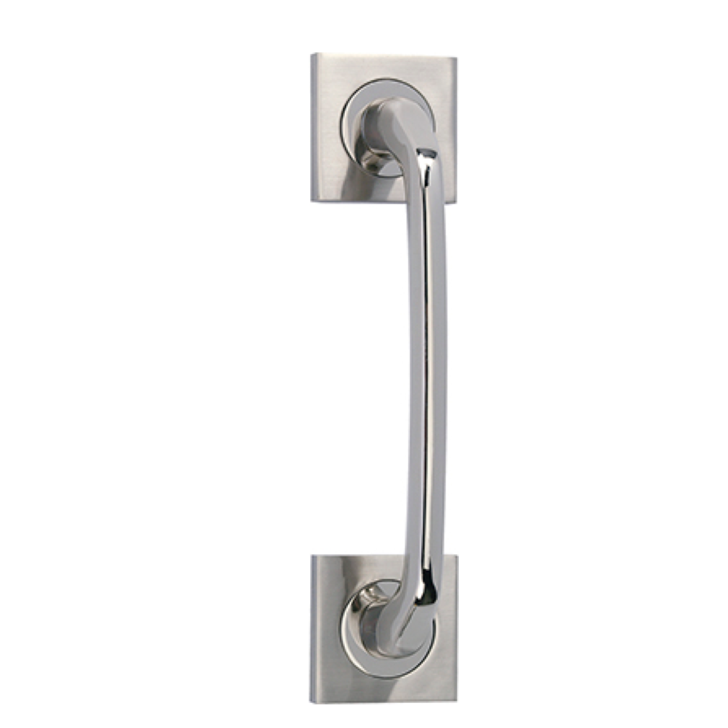 Béquille double en zamak avec rosace carrée finition chrome brillant modèle 734
