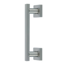 Poignée de porte en laiton avec rosace carrée finition nickel satiné modèle 8004