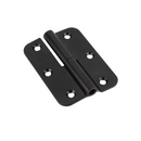 Charnière à paumelle en acier inoxydable finition noire à bouts ronds pour portes 90mm x 65mm